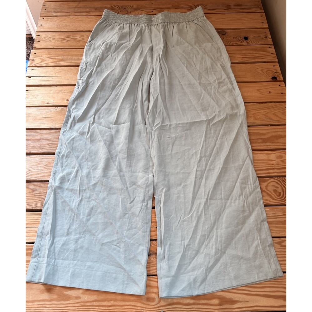 Madewell NWT $98 Women’s The Carley Wide Leg Cotton Pants Size XL Green T6 - Picture 2 of 10